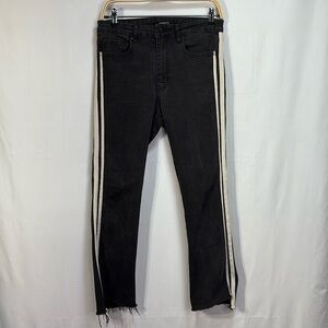 🐩 Numero black denim jeans with double cream side stripes